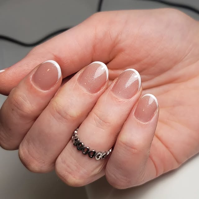 Gel BIAB nail art, close-up